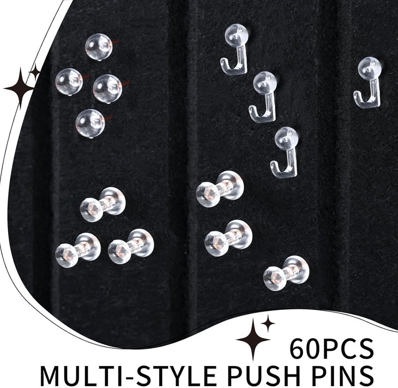 Himake Large Felt Bulletin Board 47" x 35", Cork Board for Walls 12 Pack with 60 Safe Removable Adhesive Tabs, Felt Boards for Home Office Classroom with 50 Push Pins, Black - Image 5